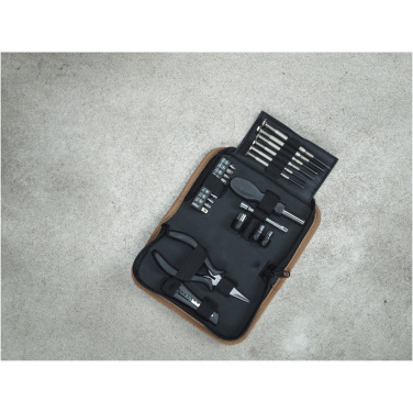 Logotrade promotional items photo of: Spike 24-piece RCS recycled plastic tool set with cork pouch