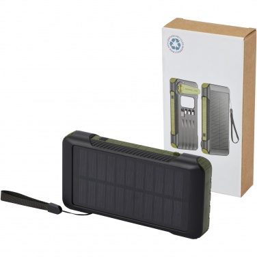 Logo trade promotional items image of: Soldy 10.000 mAh RCS recycled plastic solar dynamo power bank 
