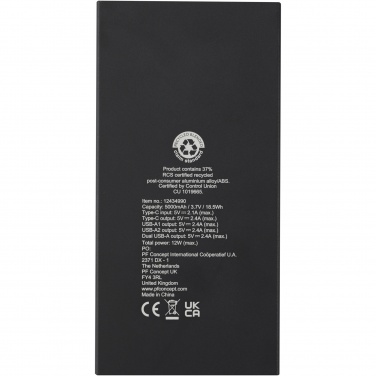 Logo trade promotional merchandise photo of: Connect 5000 mAh recycled aluminium power bank