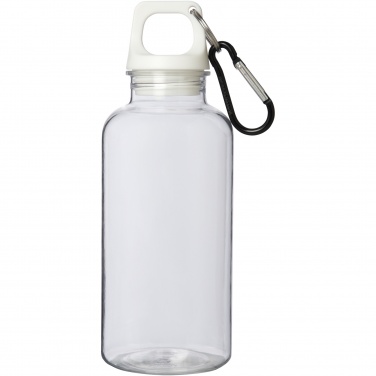 Logotrade promotional giveaway image of: Oregon 400 ml RCS certified recycled plastic water bottle with carabiner