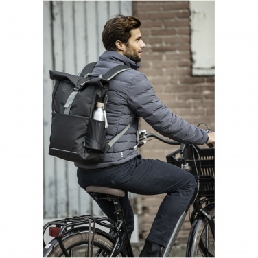 Logo trade promotional giveaways image of: Aqua 15" GRS recycled water resistant roll-top bike bag 20L