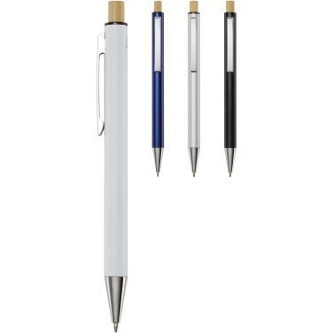 Logo trade advertising products picture of: Cyrus recycled aluminium ballpoint pen (black ink)