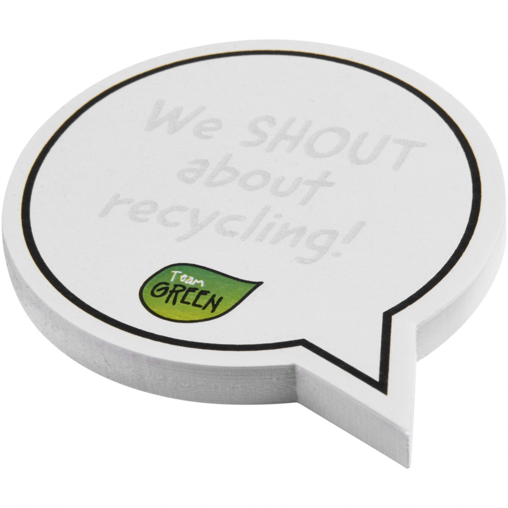 Logo trade promotional products picture of: Sticky-Mate® speech bubble-shaped recycled sticky notes