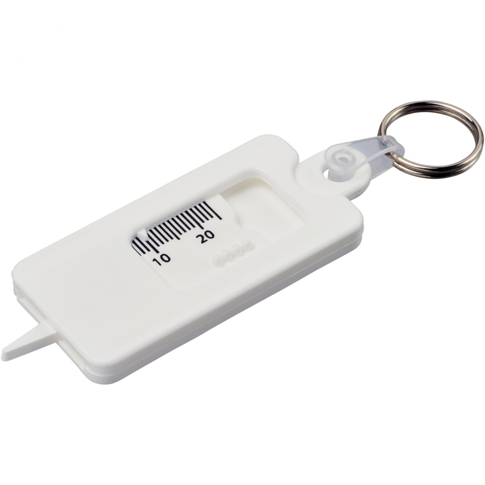 Logo trade business gift photo of: Kym recycled tyre tread check keychain