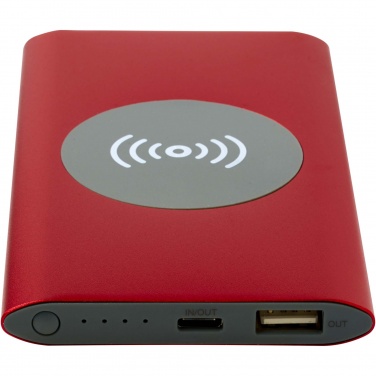 Logo trade promotional gifts image of: Juice 4000 mAh Type-C recycled aluminium wireless power bank 