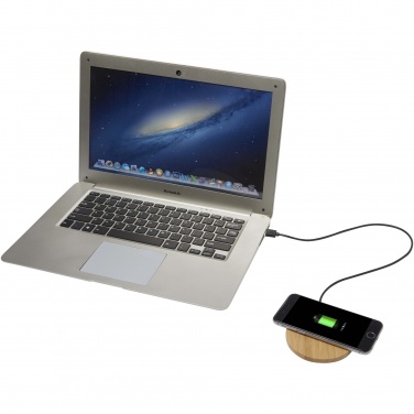 Logotrade promotional product picture of: Essence 15W bamboo wireless charging pad
