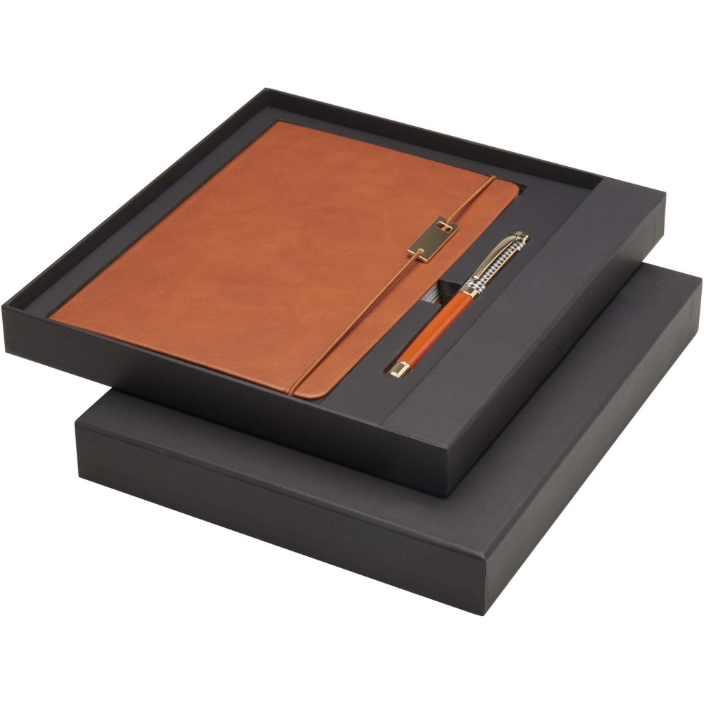 Logo trade corporate gifts image of: Legato A5 notebook and rollerball pen set 