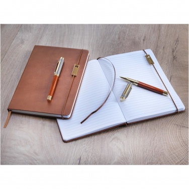 Logo trade promotional giveaways image of: Legato A5 notebook and rollerball pen set 