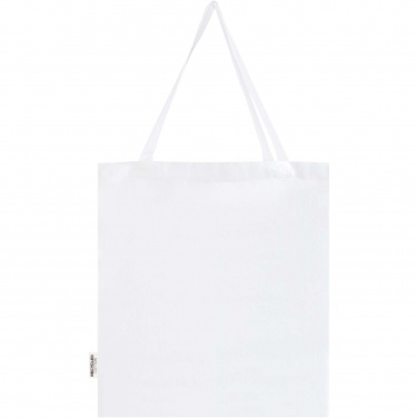 Logo trade promotional giveaways picture of: Madras 140 g/m² GRS recycled cotton gusset tote bag