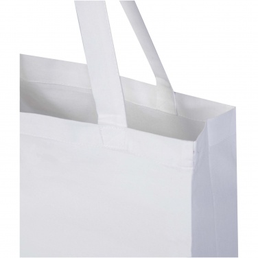 Logo trade promotional gifts picture of: Madras 140 g/m² GRS recycled cotton gusset tote bag