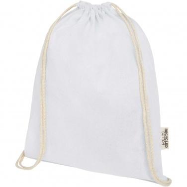 Logo trade promotional merchandise photo of: Oregon 140 g/m² GRS recycled cotton drawstring bag