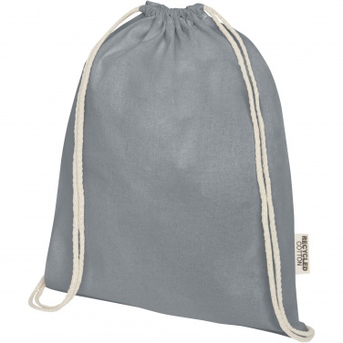 Logo trade promotional merchandise image of: Oregon 140 g/m² GRS recycled cotton drawstring bag