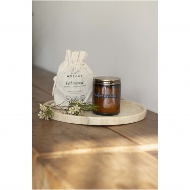 Logo trade promotional giveaways image of: Wellmark cedar wood scented candle medium