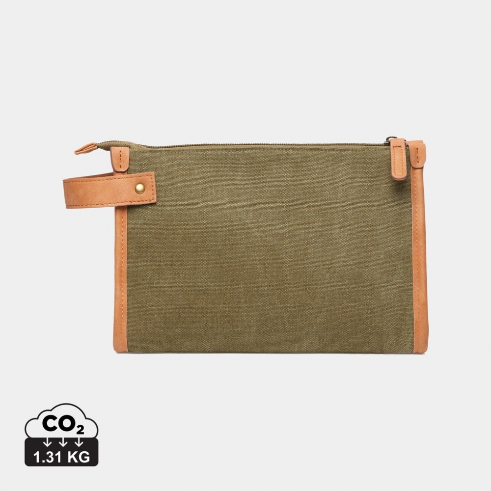 Logotrade advertising product picture of: VINGA Bosler GRS recycled canvas toiletry bag