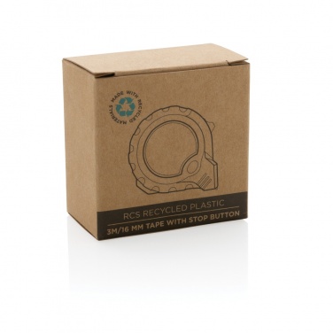 Logotrade promotional product picture of: RCS recycled plastic 3M/16 mm tape with stop button