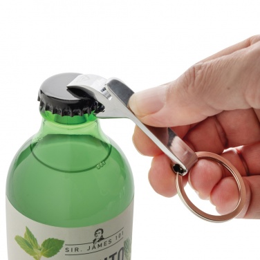 Logo trade promotional merchandise image of: RCS recycled zinc alloy bottle opener keychain