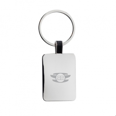 Logotrade business gift image of: RCS recycled zinc alloy rectangle keyring