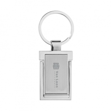 Logo trade corporate gifts image of: RSC recycled zinc alloy phone stand keychain