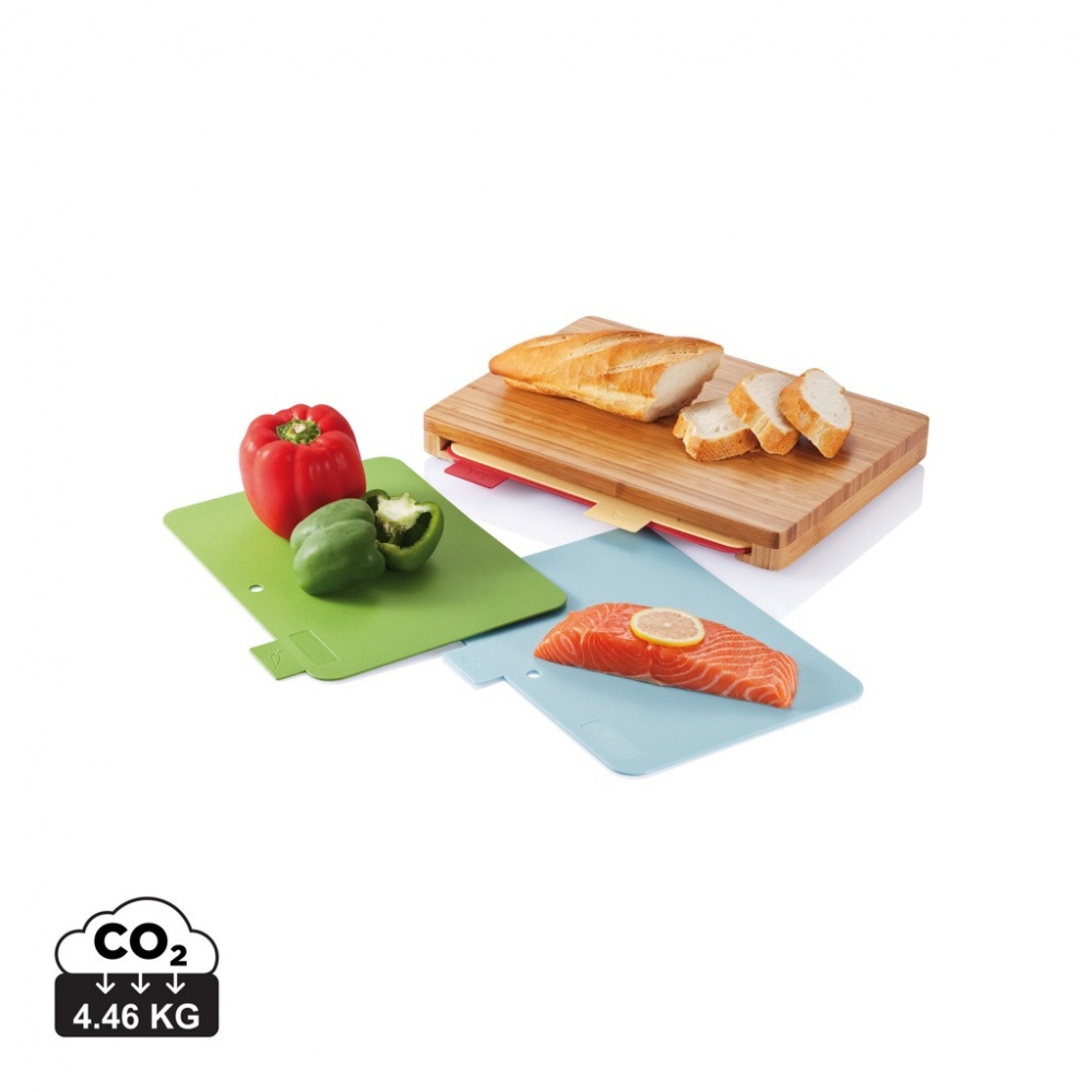 Logo trade promotional products picture of: Cutting board with 4pcs hygienic boards