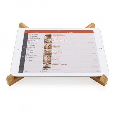 Logo trade corporate gift photo of: Bamboo portable laptop stand