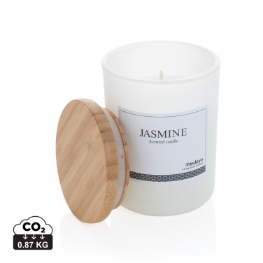 Logo trade promotional products image of: Ukiyo deluxe scented candle with bamboo lid