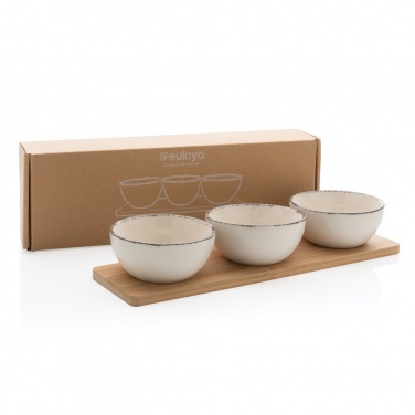 Logotrade promotional gift image of: Ukiyo 3pc serving bowl set with bamboo tray
