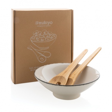 Logo trade advertising products picture of: Ukiyo salad bowl with bamboo salad server