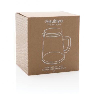 Logotrade advertising product picture of: Ukiyo borosilicate glass carafe with bamboo lid 1.2L