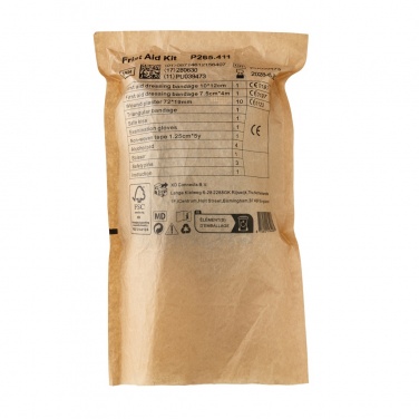 Logo trade promotional giveaways image of: RCS recycled nubuck PU pouch  first aid set