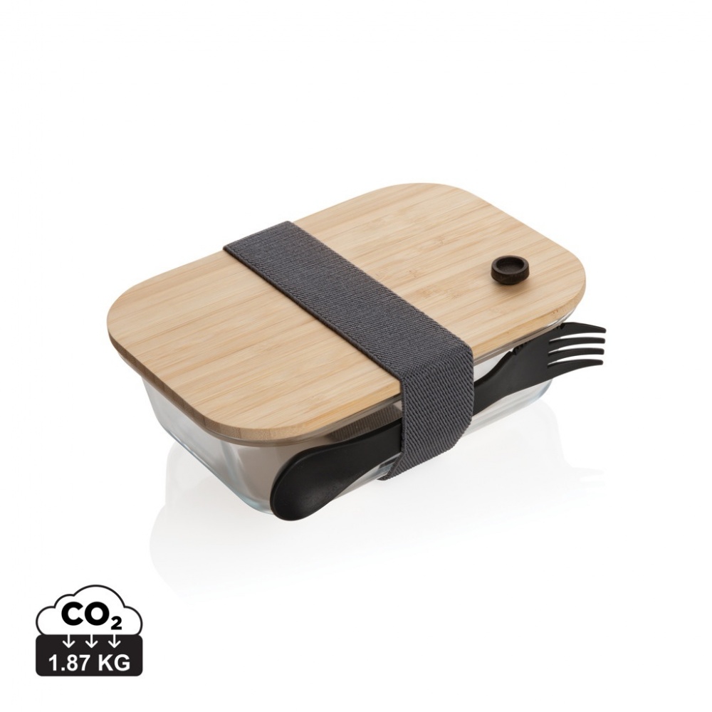 Logotrade promotional product picture of: Glass lunchbox with bamboo lid