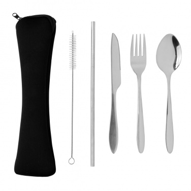 Logotrade promotional item image of: 4 PCS stainless steel re-usable cutlery set