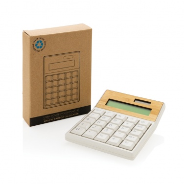 Logotrade promotional products photo of: Utah RCS recycled plastic and  bamboo calculator
