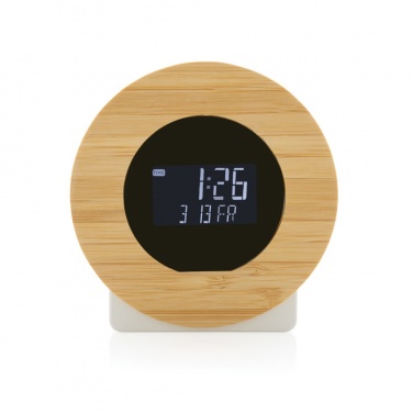 Logotrade corporate gift picture of: Utah RCS rplastic and bamboo LCD desk clock