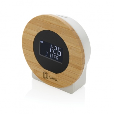 Logo trade corporate gift photo of: Utah RCS rplastic and bamboo LCD desk clock