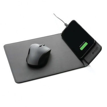Logotrade promotional item image of: Swiss Peak RCS recycled PU 10W wireless charging mousepad