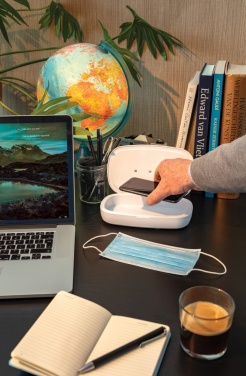 Logo trade promotional products image of: UV-C steriliser box with 5W wireless charger
