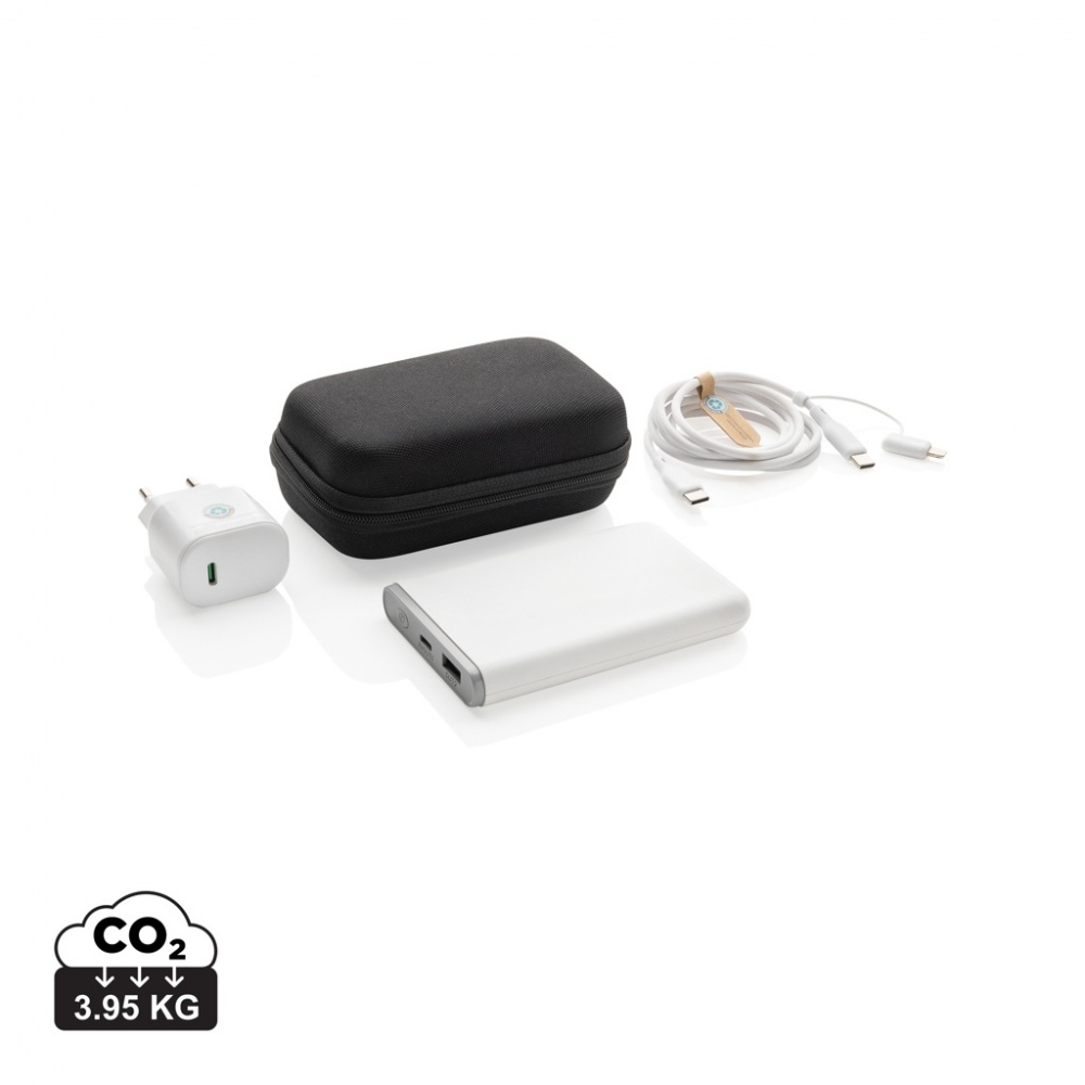 Logo trade promotional items picture of: Surge RCS recyled PET 20W type C 3 pcs charging set