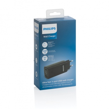Logotrade promotional giveaway picture of: Philips 65W ultra fast PD 3-port USB wall charger