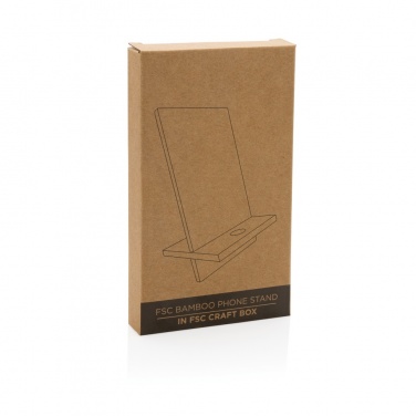 Logo trade promotional products picture of: Bamboo phone stand in kraft box