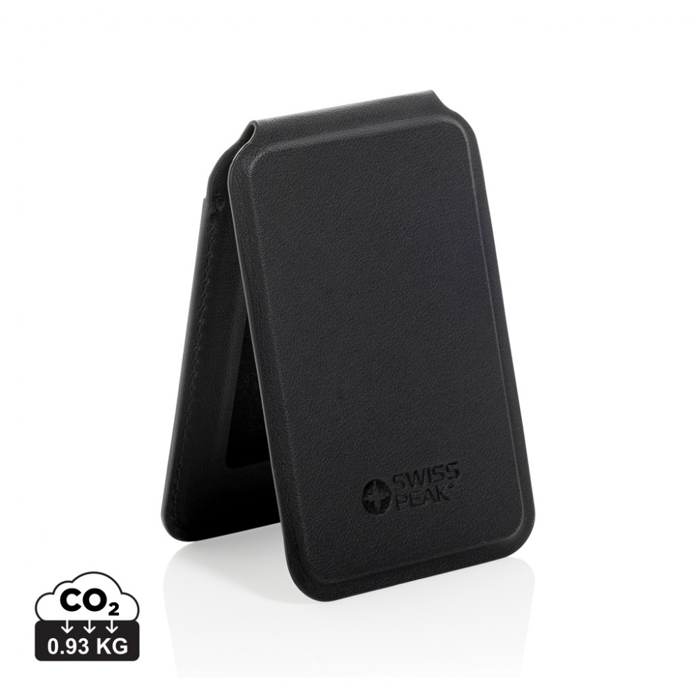 Logo trade promotional giveaways picture of: Magstand RCS recycled PU magnetic phone wallet with stand