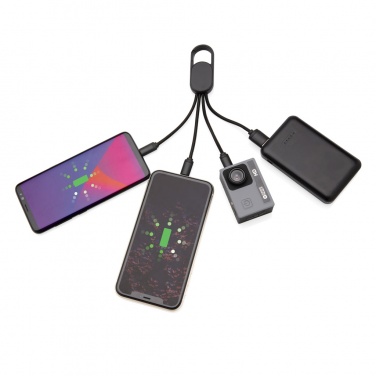 Logo trade promotional products picture of: 4-in-1 cable with carabiner clip