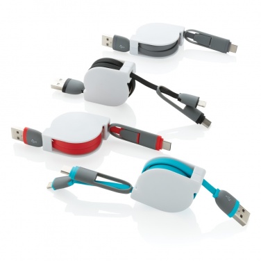Logo trade promotional gifts image of: 3-in-1 retractable cable