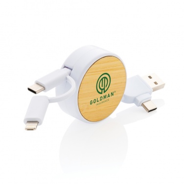 Logotrade promotional gift image of: RCS recycled plastic Ontario 6-in-1 retractable cable