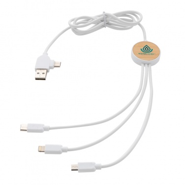 Logo trade corporate gifts image of: RCS recycled plastic Ontario 6-in-1 cable