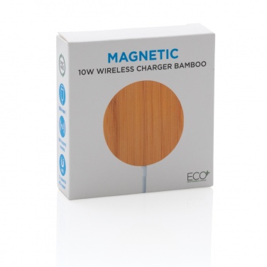 Logotrade corporate gift picture of: 10W bamboo magnetic wireless charger