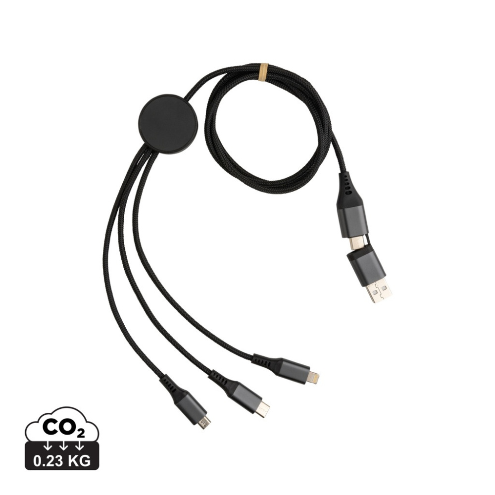 Logotrade promotional item picture of: Terra RCS recycled aluminium 120cm 6-in-1 cable