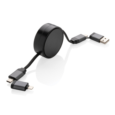 Logotrade promotional giveaway image of: Terra RCS recycled aluminium retractable 6 in 1 cable