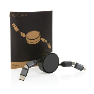 Logo trade promotional product photo of: Terra RCS recycled aluminium retractable 6 in 1 cable