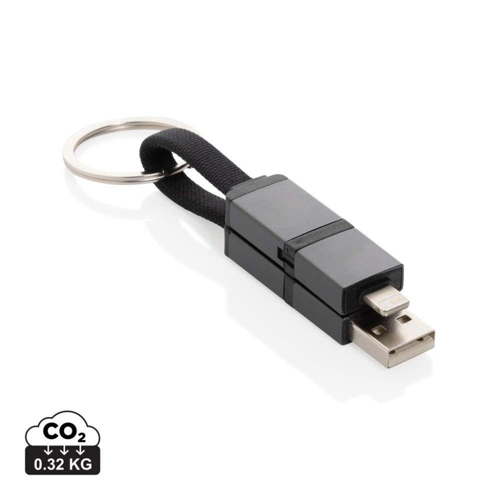 Logotrade promotional giveaways photo of: Terra recycled aluminum 4 in 1 60W fast charging cable