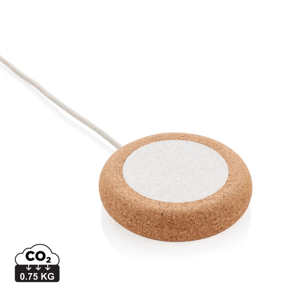 Logotrade advertising product picture of: Cork and Wheat 5W wireless charger